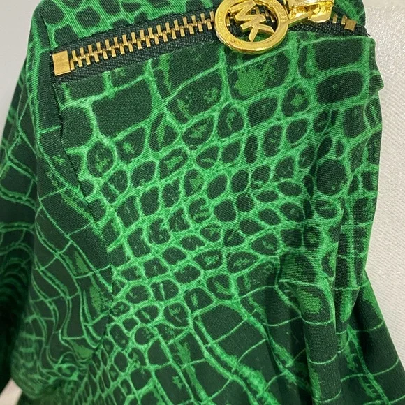 Michael Kors Green Croc-Print Long Sleeve Dress - Picture 4 of 8